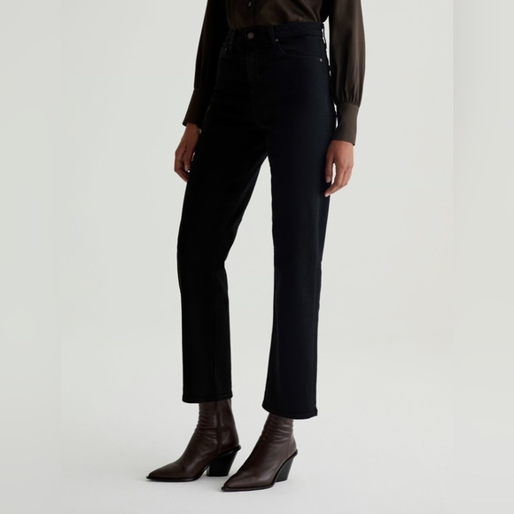 Adriano Goldschmeid Rian High Rise Straight Black Luxe Soft Jeans 33 - Picture 2 of 6